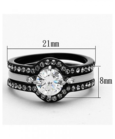 His and Her 4 Piece Black and Silver Stainless Steel and Titanium Wedding Ring Band Set Size Women's 05 Men's 09 $20.91 Sets