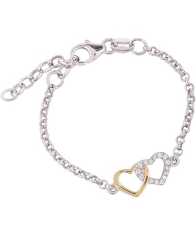 Sterling Silver Mom and Me Double Heart Bracelet Sold as a Set or individually GOLD Child Only (4-5 inch) $25.95 Bracelets