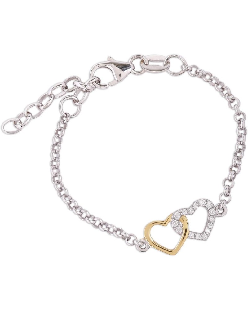 Sterling Silver Mom and Me Double Heart Bracelet Sold as a Set or individually GOLD Child Only (4-5 inch) $25.95 Bracelets