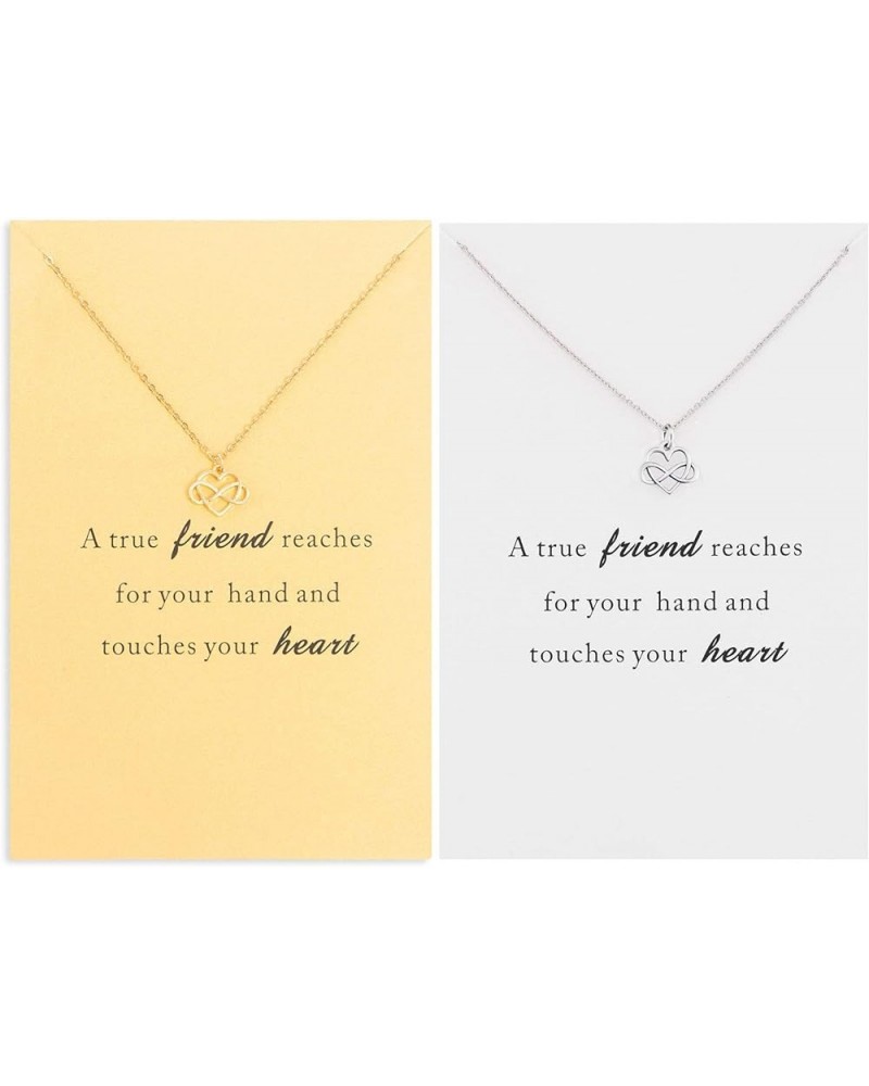 Best Friend Cross Arrow Infinity Love Necklace 16K Gold Plated Infinity Heart 2PCS(gold+silver) $8.39 Necklaces