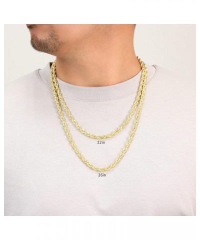 10k Yellow Gold 6mm Rope Chain Diamond Cut Necklace, Mens Womens Jewelry 16" 18" 20" 22" 24" 26" 28" 30 20 $284.44 Necklaces