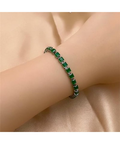 Tennis Bracelets for Women,Adjustable 18K Gold Plated Cubic Zirconia Tennis White Gold - Green $7.64 Bracelets