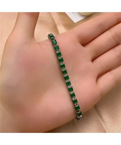 Tennis Bracelets for Women,Adjustable 18K Gold Plated Cubic Zirconia Tennis White Gold - Green $7.64 Bracelets