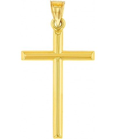 14K Yellow Gold Classic Latin Plain Cross Pendant Necklace 22.0 Inches $64.75 Necklaces