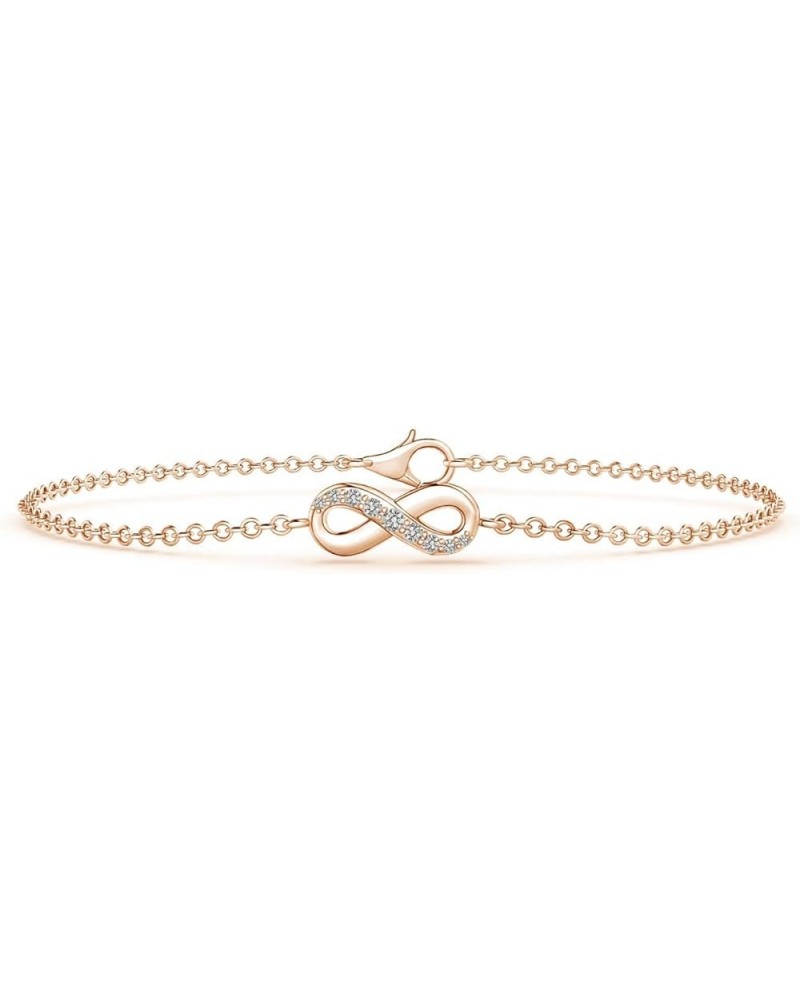 Natural Diamond Infinity Chain Bracelet for Women, Girls in 14K Solid Gold | April Birthstone Jewelry Gift for Her | Wedding ...