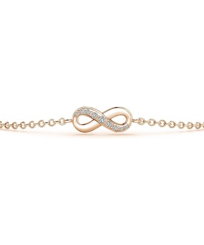 Natural Diamond Infinity Chain Bracelet for Women, Girls in 14K Solid Gold | April Birthstone Jewelry Gift for Her | Wedding ...