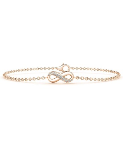 Natural Diamond Infinity Chain Bracelet for Women, Girls in 14K Solid Gold | April Birthstone Jewelry Gift for Her | Wedding ...