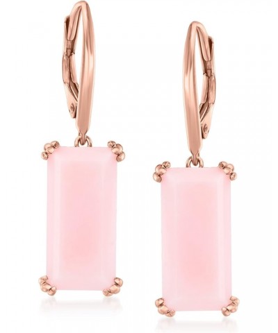 Pink Opal Drop Earrings in 18kt Rose Gold Over Sterling $58.80 Earrings