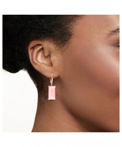 Pink Opal Drop Earrings in 18kt Rose Gold Over Sterling $58.80 Earrings