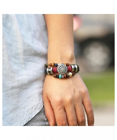 Boho Bracelets Bracelets for Women Trendy Leather Bracelet Multi-Layer Beaded Bracelet Leather Cuff Bracelet Braided Bracelet...