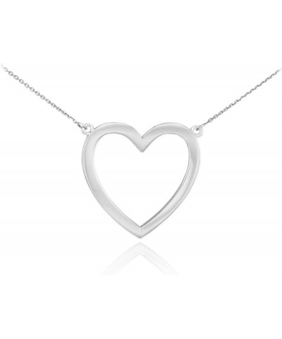 925 Sterling Silver Delicate Open Heart Necklace 20.0 Inches $14.69 Necklaces