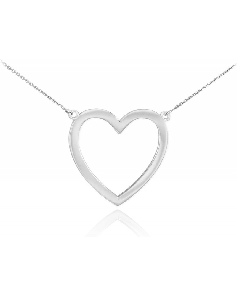 925 Sterling Silver Delicate Open Heart Necklace 20.0 Inches $14.69 Necklaces