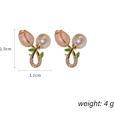 Boho Pearl Ear Cuff Wrap Earring Tulip Flower Ear Jacket Earring Statement Pearl Piercing Wrap Stud Earring Gold Flora Front ...