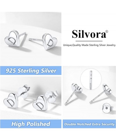 925 Sterling Silver Heart Letter Stud Earrings for Women Initial Earring for Girls with Gift Packaging V $10.06 Earrings