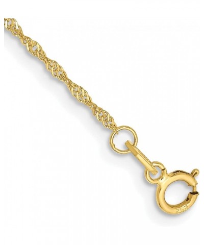 Solid 10k Yellow Gold 1.1mm Singapore Chain Anklet -7.0" 9.0" 10.0 7.0 Inches $27.84 Anklets