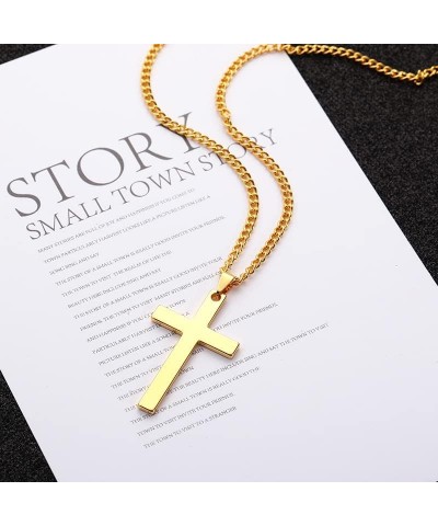 Cross Pedant Necklace For Men & Women Stainless Steel Religious Gift Jewelry Chain Size 24" in and Pedant Size 2" *1.2" in Go...