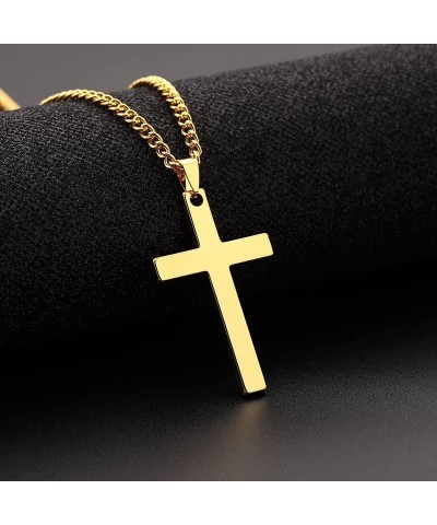 Cross Pedant Necklace For Men & Women Stainless Steel Religious Gift Jewelry Chain Size 24" in and Pedant Size 2" *1.2" in Go...