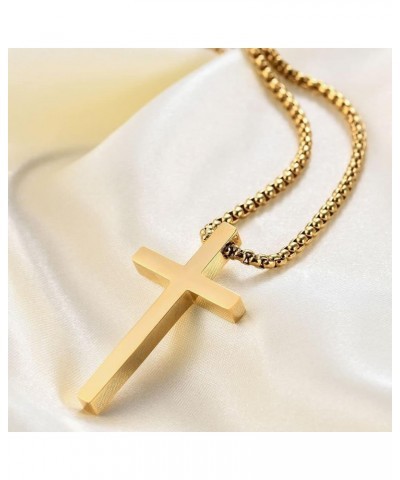 Cross Pedant Necklace For Men & Women Stainless Steel Religious Gift Jewelry Chain Size 24" in and Pedant Size 2" *1.2" in Go...