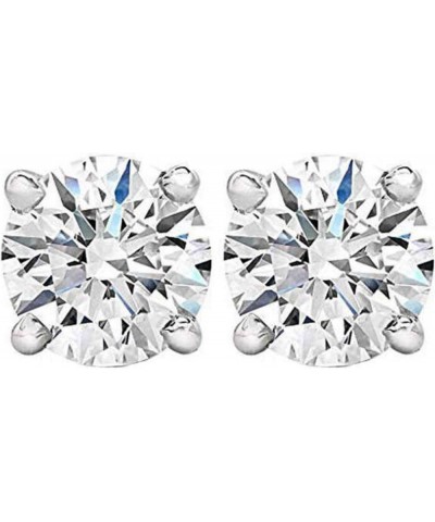 1-3 Ct T.W. Lab Grown Round-Cut Diamond Studs in 14k White, Yellow, or Rose Gold Women's Earrings by Pompeii3 White Gold 2.5 ...