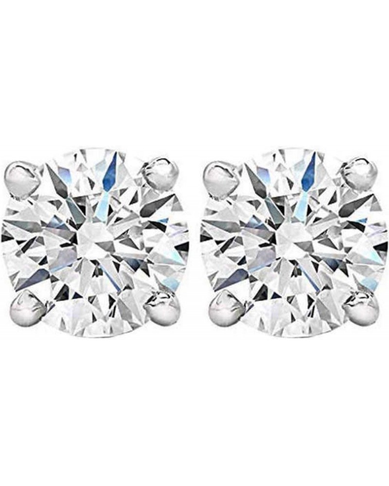 1-3 Ct T.W. Lab Grown Round-Cut Diamond Studs in 14k White, Yellow, or Rose Gold Women's Earrings by Pompeii3 White Gold 2.5 ...