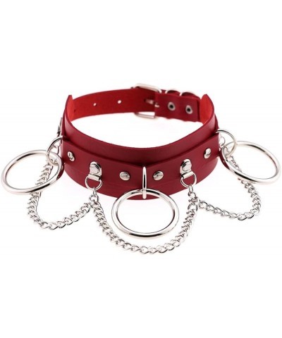 Choker Collar for Women Girls, Adjustable Rock Punk Choker Collar Necklace Red $7.83 Necklaces