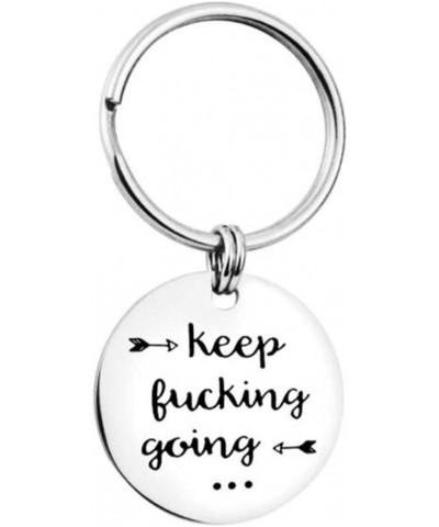 Stainless Steel Inspirational Mantra Family Secret Worlds Mother Father's Day Keychain Pendant Keep Fucking Going-circle $7.7...