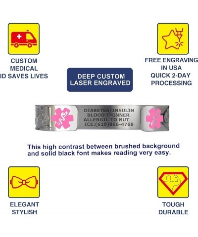 Deep Custom Laser Engraved Faith Bracelets PVD Gold/Stainless 316L Medical Alert Bracelet - 6" Cuff (fits 6.5-8.0") Proverb3:...