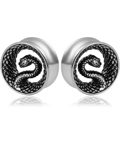 8mm-25mm (0g-1") Snake Ear Plugs Tunnels Ear Gauges 316 Stainless Steel Hypoallergenic Earrings Expander Body Piercing Jewelr...