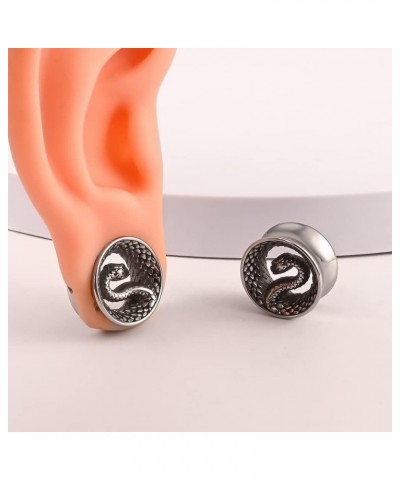 8mm-25mm (0g-1") Snake Ear Plugs Tunnels Ear Gauges 316 Stainless Steel Hypoallergenic Earrings Expander Body Piercing Jewelr...