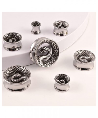 8mm-25mm (0g-1") Snake Ear Plugs Tunnels Ear Gauges 316 Stainless Steel Hypoallergenic Earrings Expander Body Piercing Jewelr...