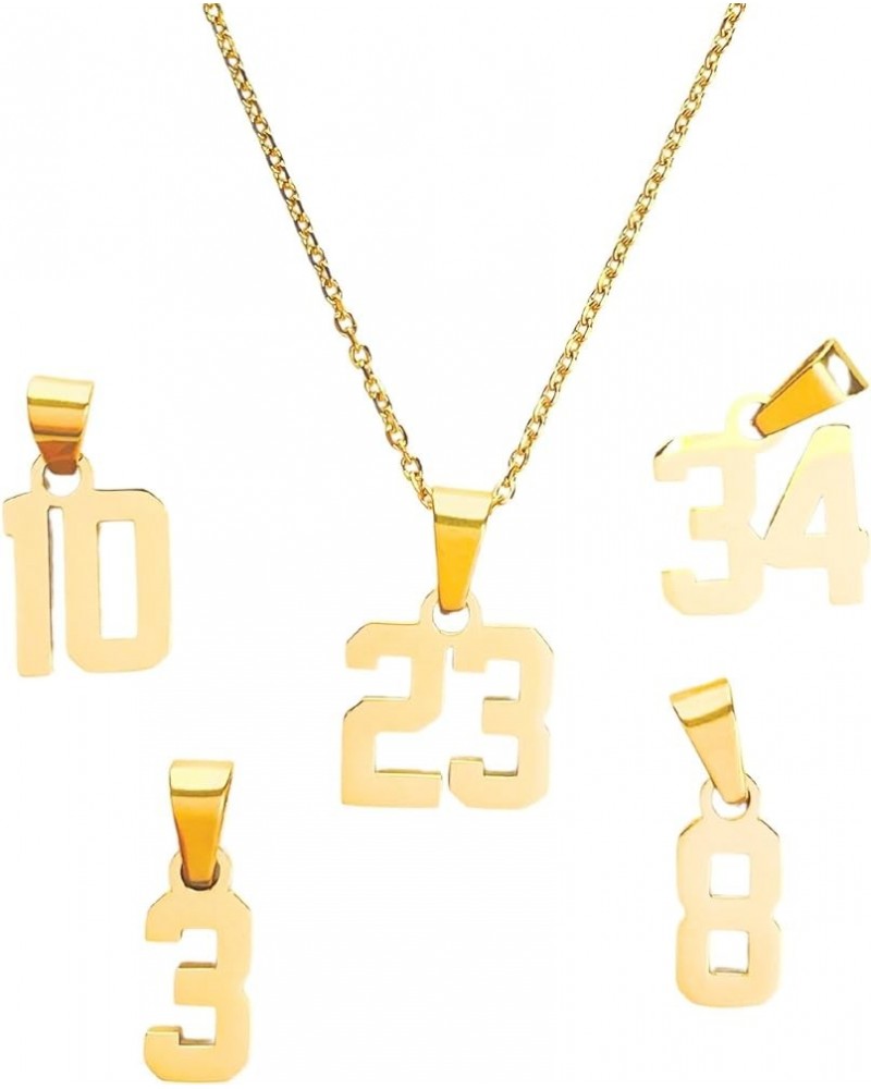 Mini Number Pendant Necklace Gold - Jersey Number Pendant Charm with Chain 8 $16.80 Necklaces