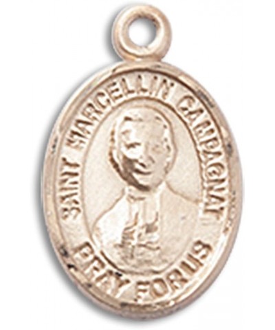 14 Karat Gold Catholic Patron Saint Medal Petite Charm Pendant, 1/2 Inch Saint Marcellin Champagnat $100.58 Pendants