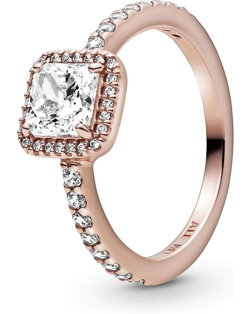 Square Sparkle Halo Ring, With Gift Box 7 With Gift Box Rose $38.92 Rings