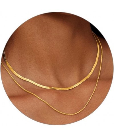 Gold Necklace Jewelry for Women 18K Gold/Silver Plated Snake Chain Necklace Choker Necklaces for Women Girl Gifts Layered Her...