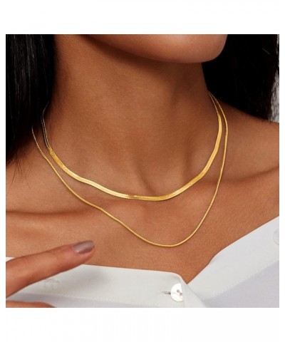 Gold Necklace Jewelry for Women 18K Gold/Silver Plated Snake Chain Necklace Choker Necklaces for Women Girl Gifts Layered Her...