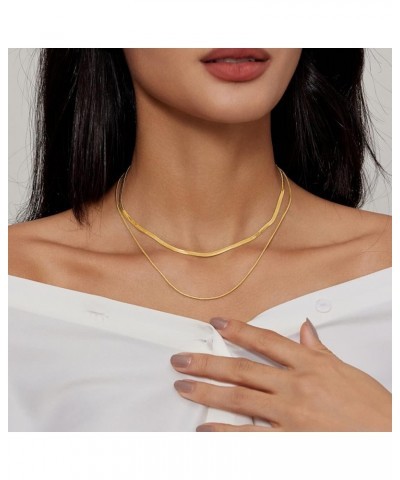 Gold Necklace Jewelry for Women 18K Gold/Silver Plated Snake Chain Necklace Choker Necklaces for Women Girl Gifts Layered Her...