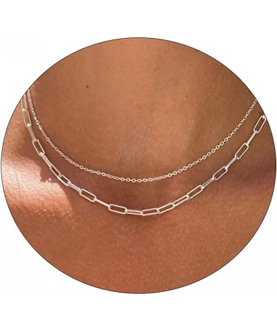 Layered Necklaces for Women Silver Plated Dainty Snake Twist Rope Delicate Layered Necklace Different Length Choker Necklaces...