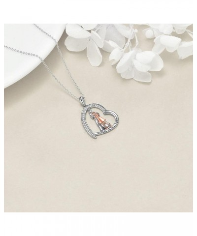 Gifts for Mom 925 Sterling Silver Mother and Daughter Necklace Mother's Day Birthday Pendant Jewelry for Mom Women C-mother a...