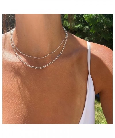 Layered Necklaces for Women Silver Plated Dainty Snake Twist Rope Delicate Layered Necklace Different Length Choker Necklaces...