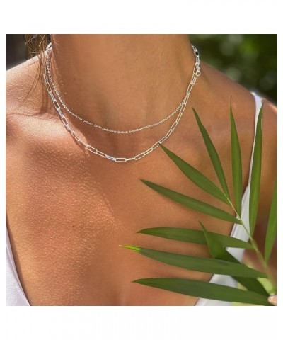 Layered Necklaces for Women Silver Plated Dainty Snake Twist Rope Delicate Layered Necklace Different Length Choker Necklaces...