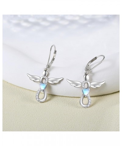 Angel Earrings 925 Sterling Silver Angel Wing Earrings Infinity Cross Leverback Earrings Jewelry Gifts for Women Girls $13.60...