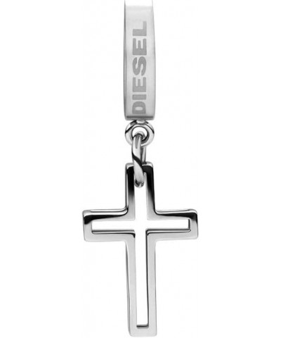 All-Gender Stainless Steel Earring Silver Cross $39.02 Earrings