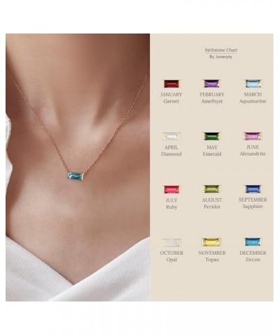 Birthstone Necklace for Women Crystal Birthstone Necklace 18k Gold Plated Minimal Birthstone Necklace Personalized Gift for N...