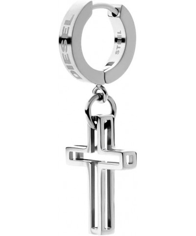 All-Gender Stainless Steel Earring Silver Cross $39.02 Earrings