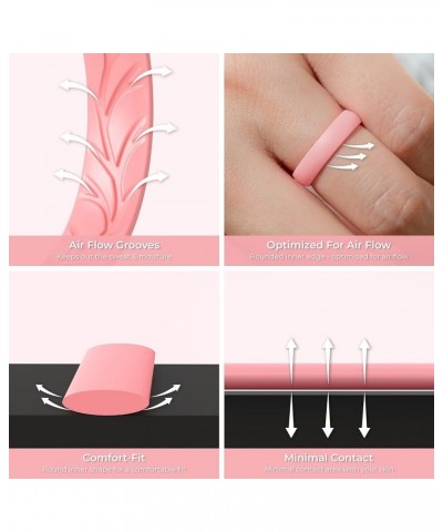 Women Silicone Wedding Bands, Breathable Leaf Cross Pattern Wedding Rings - 4mm Wide Rose Gold A 10.5 - 11 (20.6mm) $9.17 Bra...