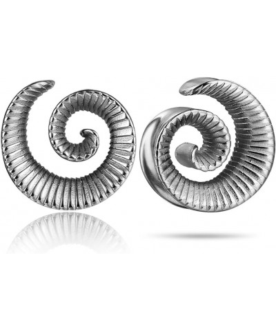 2 PCS Hypoallergenic 316 Stainless Steel 0G-1" Spiral Saddle Ear Tunnels Plugs 316 Stainless Steel Vortex Ear Gauges Hypoalle...