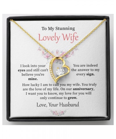 To My Stunning Lovely Wife Forever Love Necklace, How Lucky I Am To Call You My Wife, To My Soulmate Necklace for Women, To M...