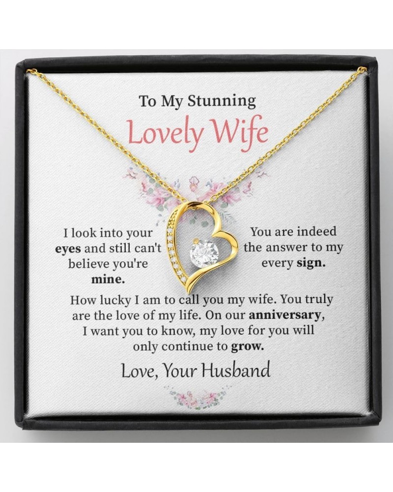 To My Stunning Lovely Wife Forever Love Necklace, How Lucky I Am To Call You My Wife, To My Soulmate Necklace for Women, To M...