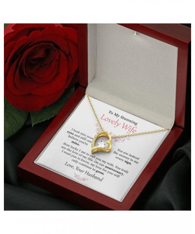 To My Stunning Lovely Wife Forever Love Necklace, How Lucky I Am To Call You My Wife, To My Soulmate Necklace for Women, To M...