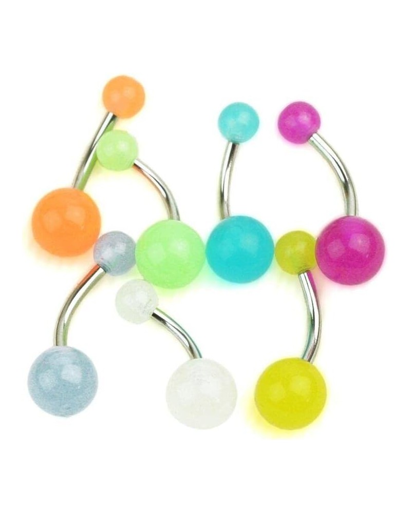 7 Flexible Glow In The Dark Acrylic Flexi Belly Navel Bars Rings Body Jewellery Stylish Nice and Professional $3.97 Body Jewelry